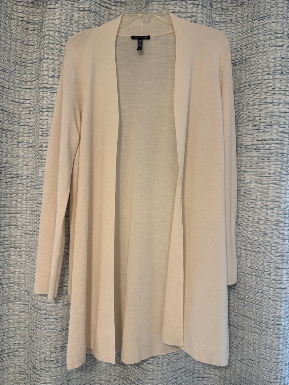 Eileen Fisher Soft Cream Open-Front Long Cardigan